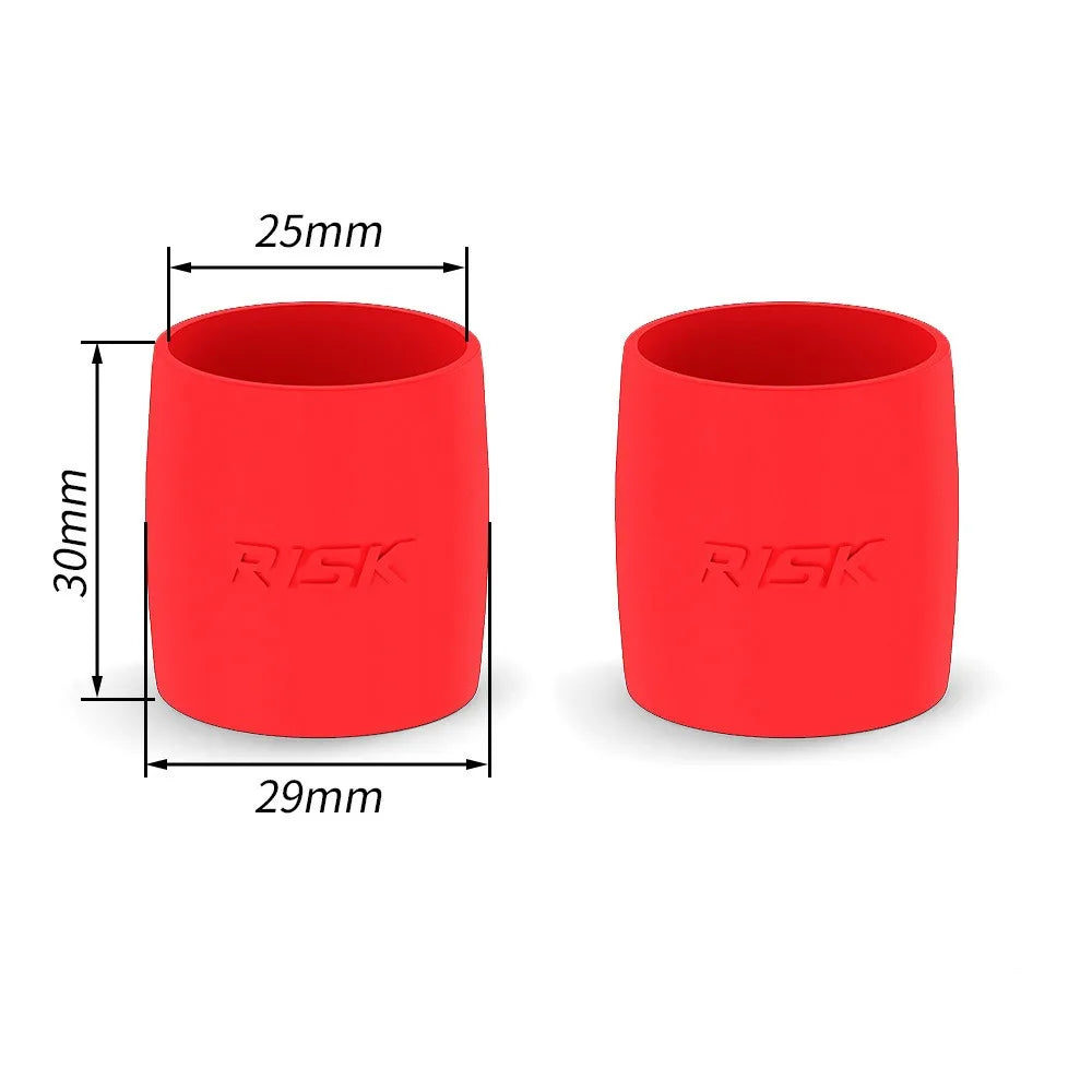 2-Pack Silicone Bicycle Handlebar Fixing Rings – Black & Red