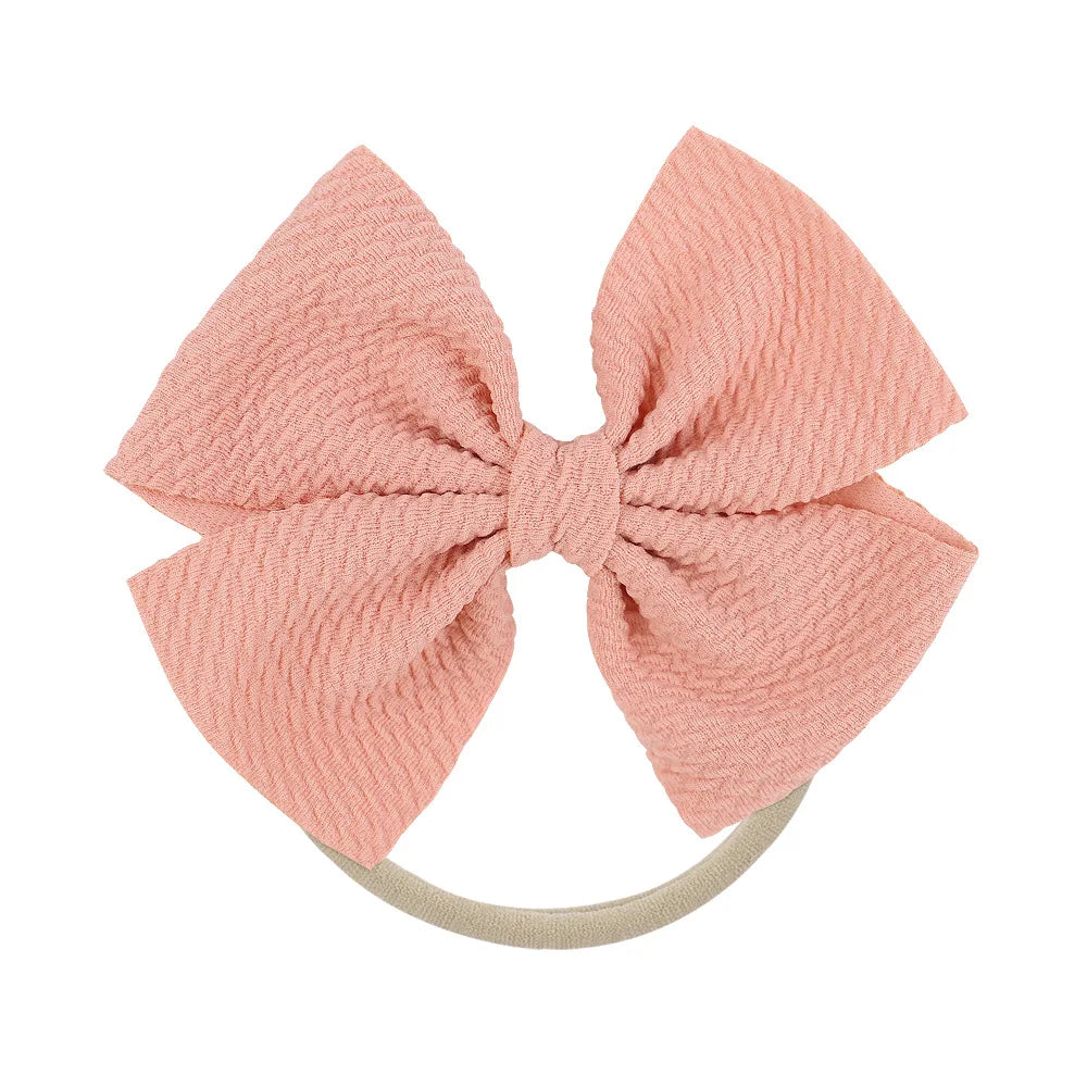 12-Pack Grosgrain Ribbon Hair Bows – Elastic Ponytail Holders