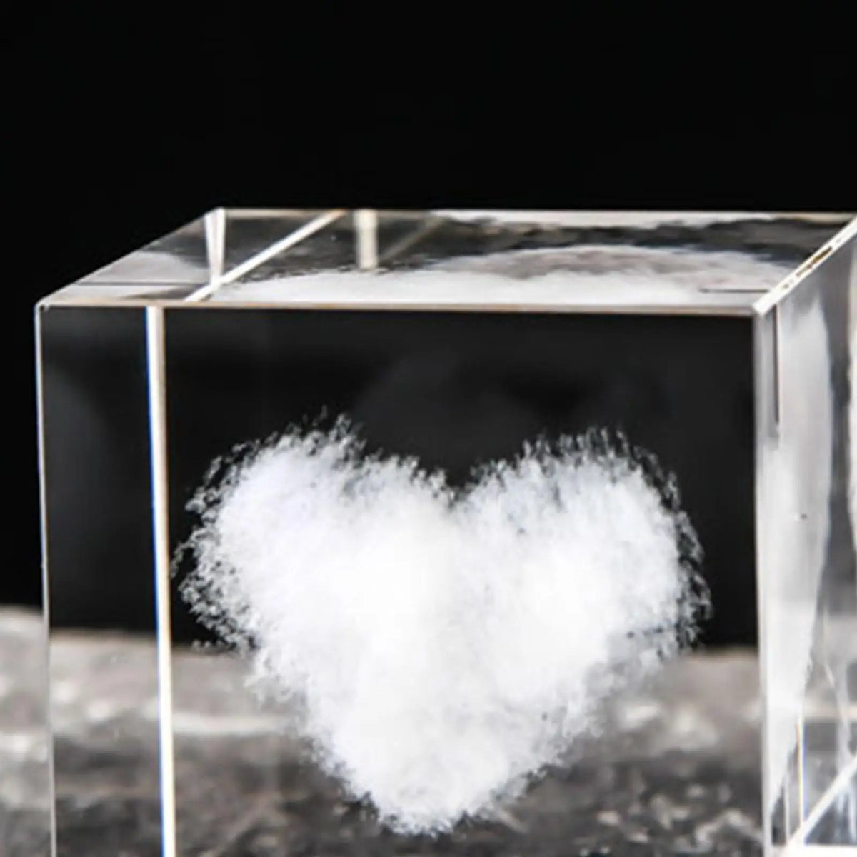 3D Engraved Crystal Cube Glass Figurine Paperweight Gift Decor