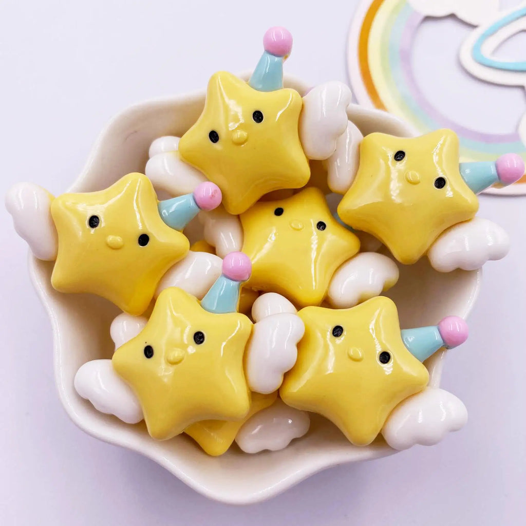 Resin Kawaii Angel Star Baby Flatback Figurines 6PCS DIY Crafts