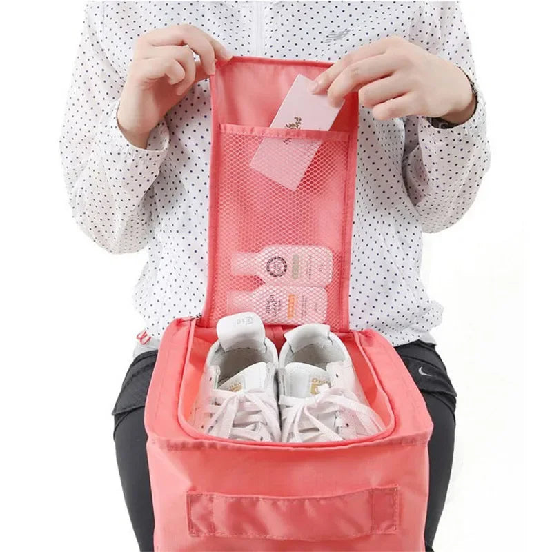 Portable Waterproof Travel Shoe Bag – Nylon Mesh Organizer