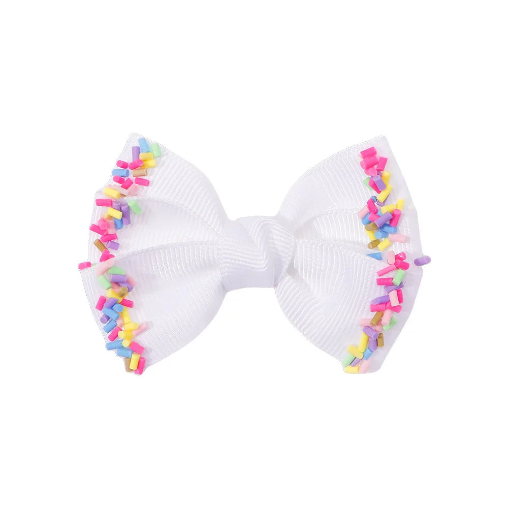 12-Pack Handmade Double Stacked Grosgrain Hair Bow Clips for Girls