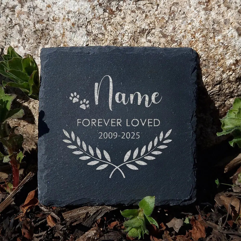 Personalized Dog Memorial Garden Stone | Pawprint Keepsake