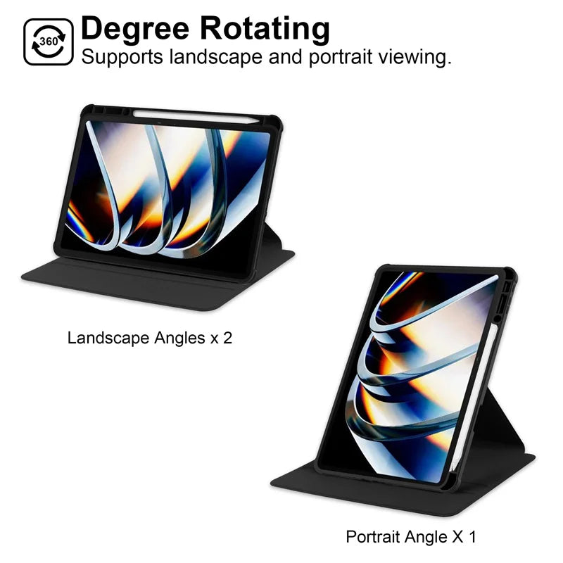 Tecno Megapad 11 Case – 360° Rotating Stand & Pencil Holder