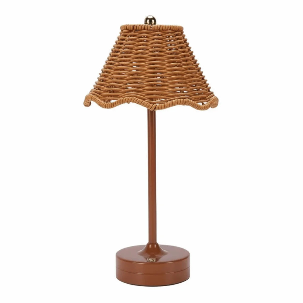 Touch Sensor LED Rattan Desk Lamp – Wireless Rechargeable