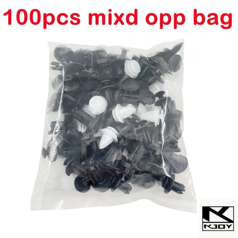 100-Pc Car Push Pin Rivet Clips – Bumper & Trim Fastener Kit