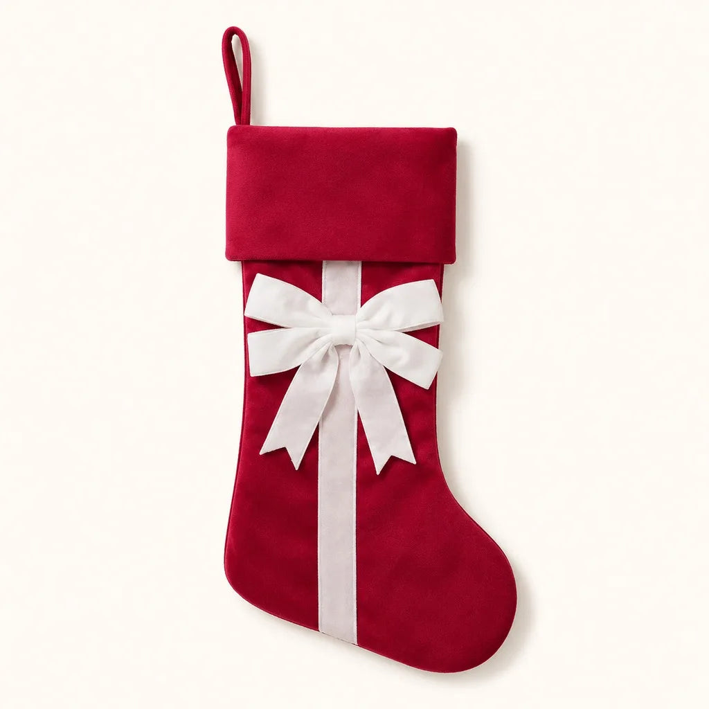 Velvet Christmas Stocking – Hanging Holiday Decoration & Gift Bag