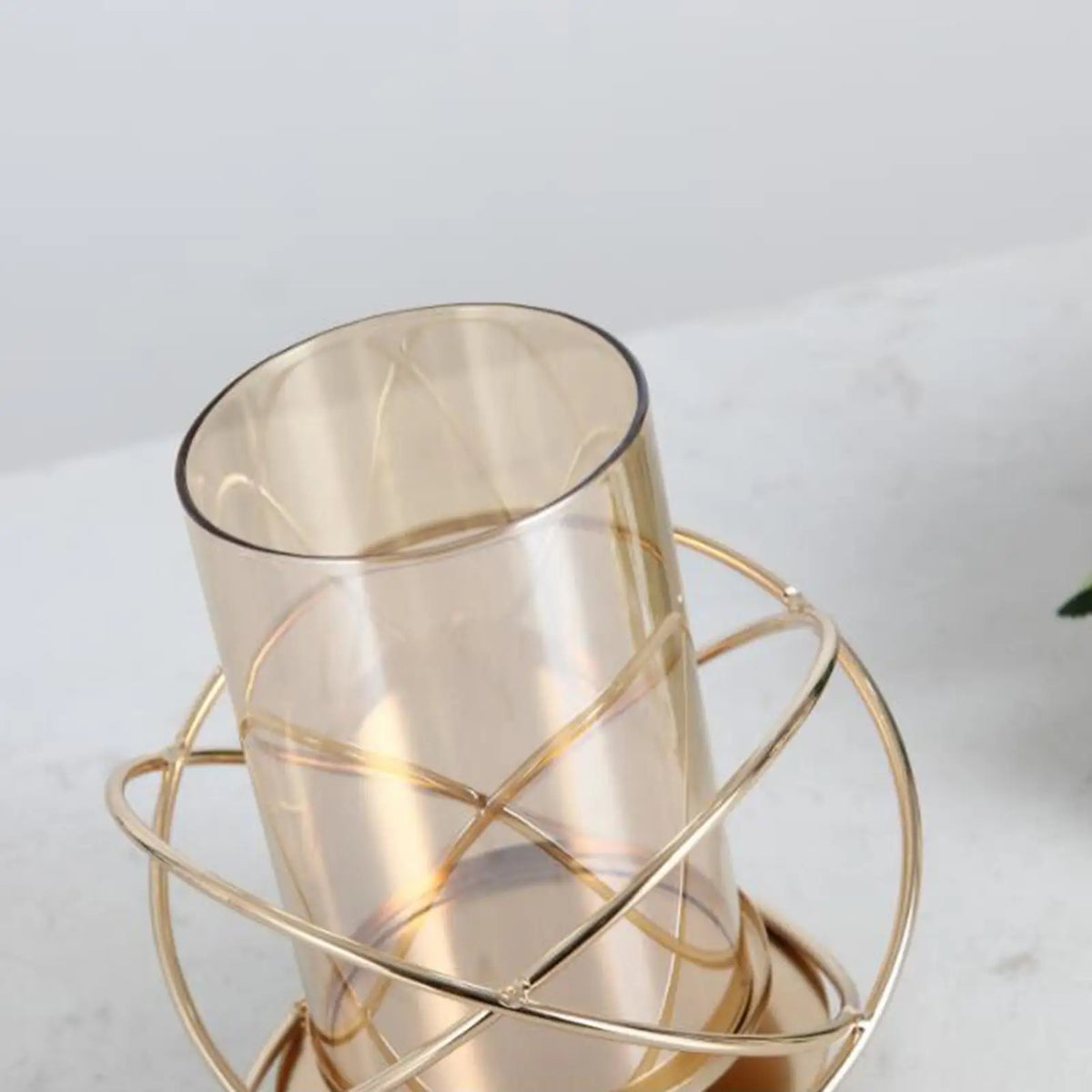 Geometric Iron Candle Holder Vase – Golden Home Décor