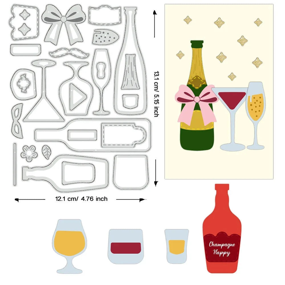 Wine Bottle Metal Cutting Die – Scrapbooking & Card Making