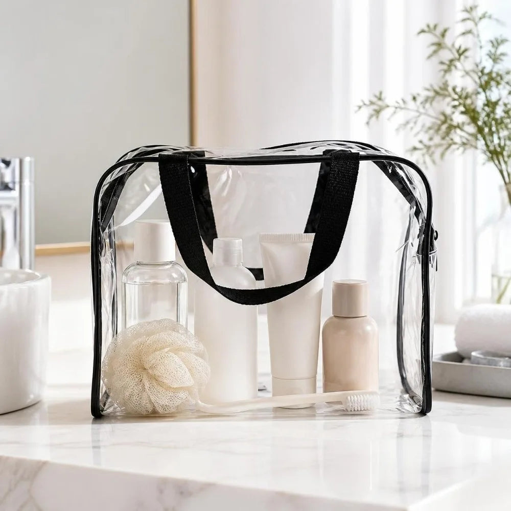 Large Clear PVC Storage Bag with Handle & Zipper | Organizer