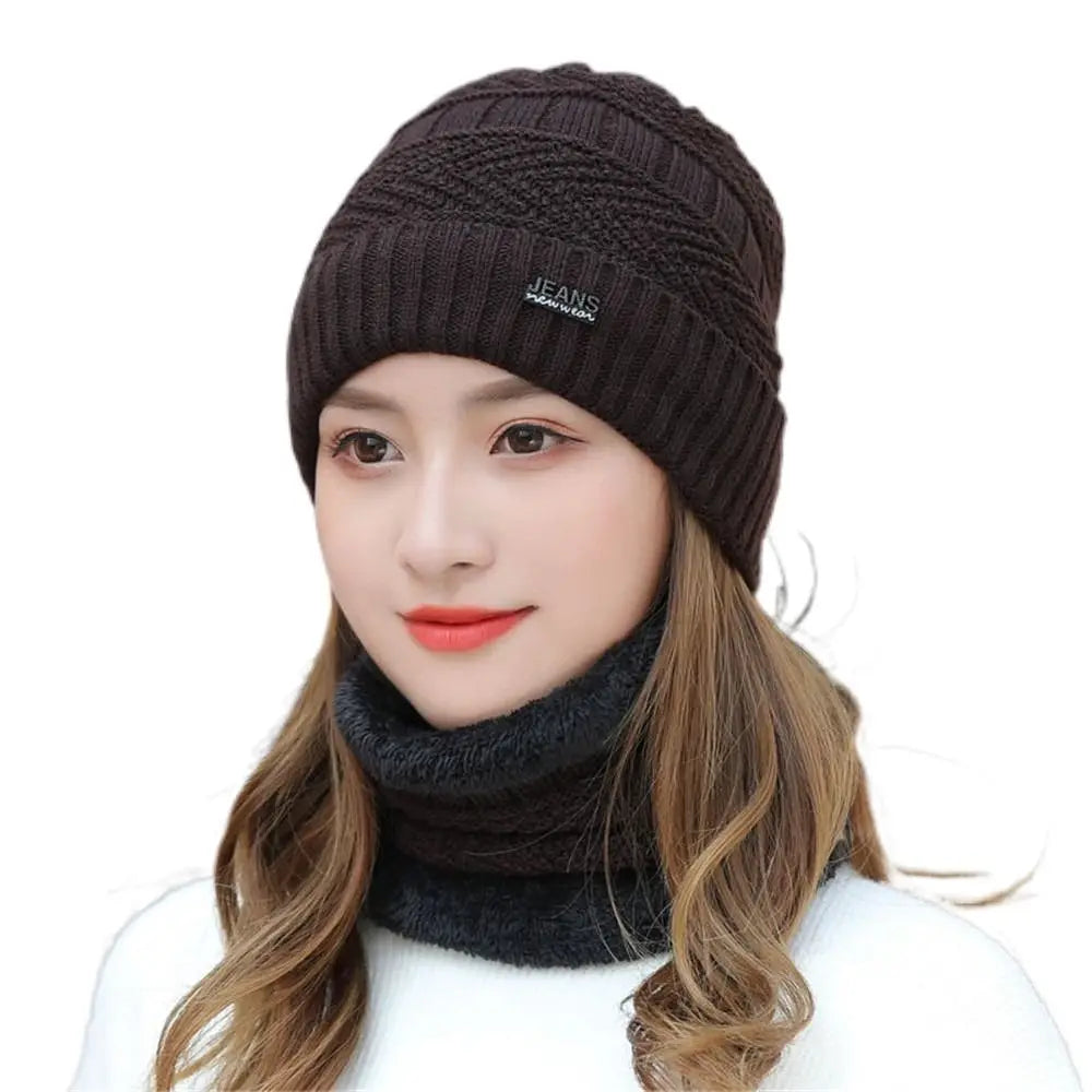 Thermal Knit Beanie & Scarf Set – Unisex 2-in-1 Winter Hat