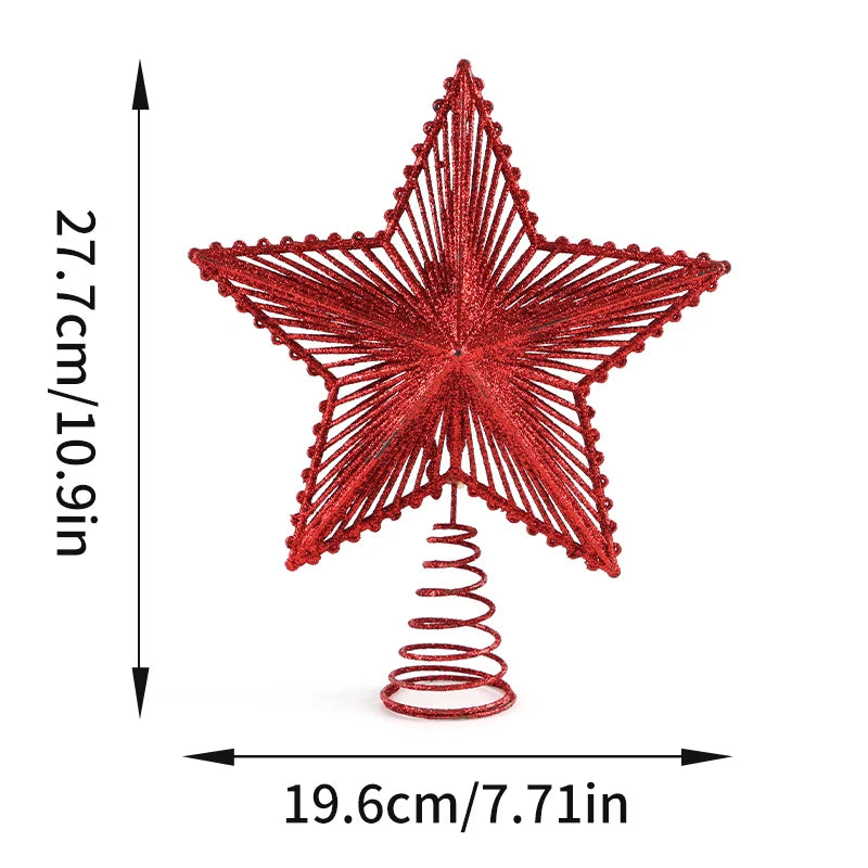 Sequin Star Christmas Tree Topper – Gold, Silver & Red