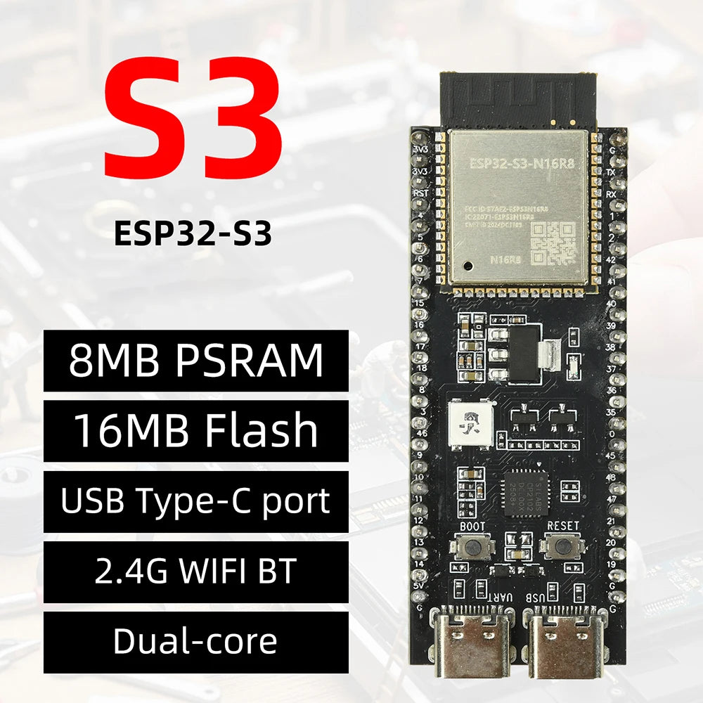 ESP32-S3-DevKitC-1 Wi-Fi & Bluetooth Board | 16MB Flash 8MB