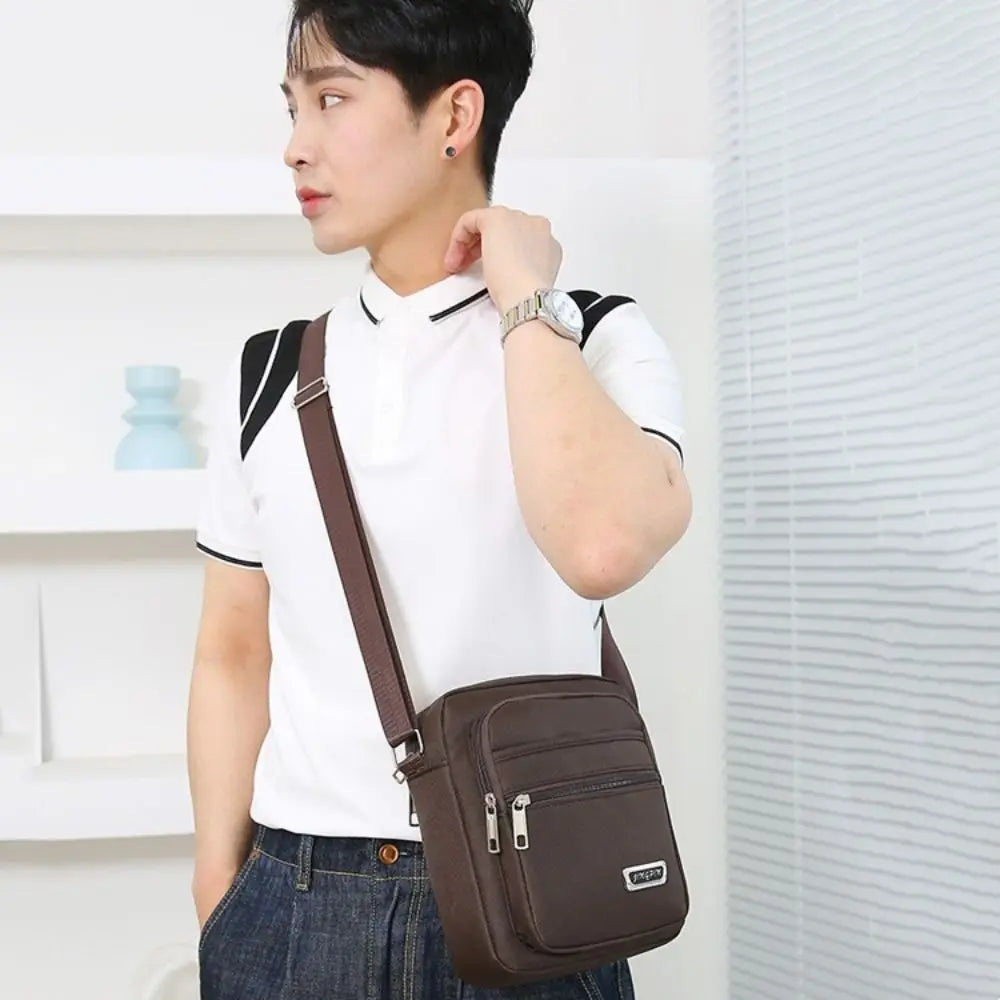 Men's Nylon Crossbody Bag – Lightweight Travel Messenger Bag
