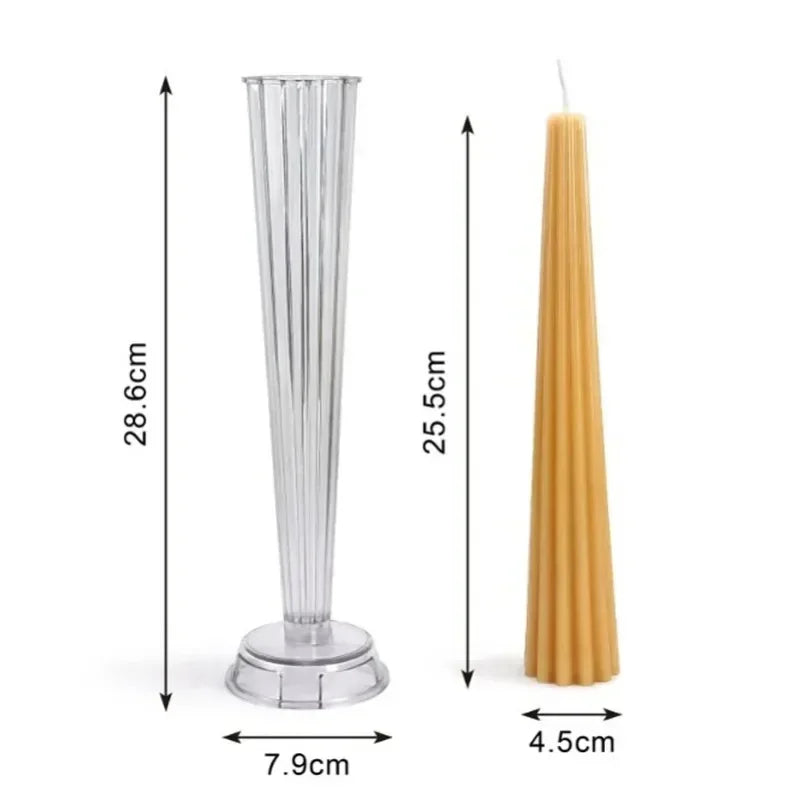 Striped Cylindrical Candle Mold | Long Pole PC Plastic DIY