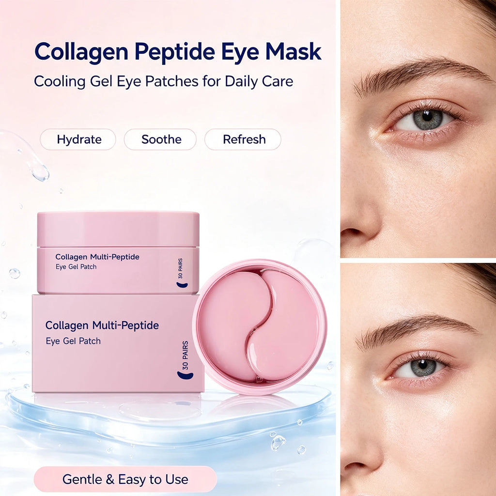 Collagen Peptide Cooling Gel Eye Patches – Hydrating Under-Eye Mask