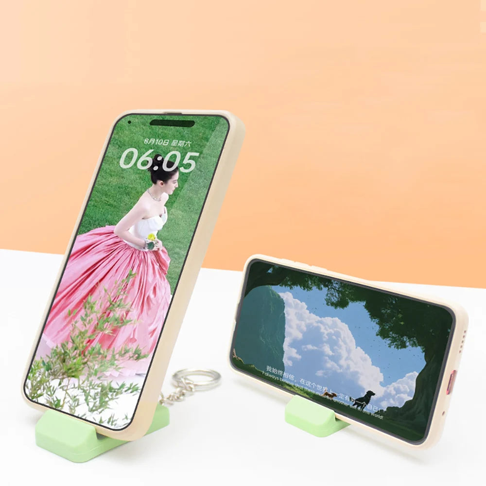 Mini Silicone Phone Stand Keychain – Portable Travel Desk Holder