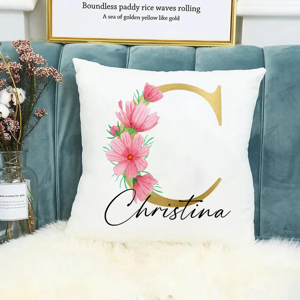 Personalised Initial Name Cushion Cover | Custom Pillowcase Gift