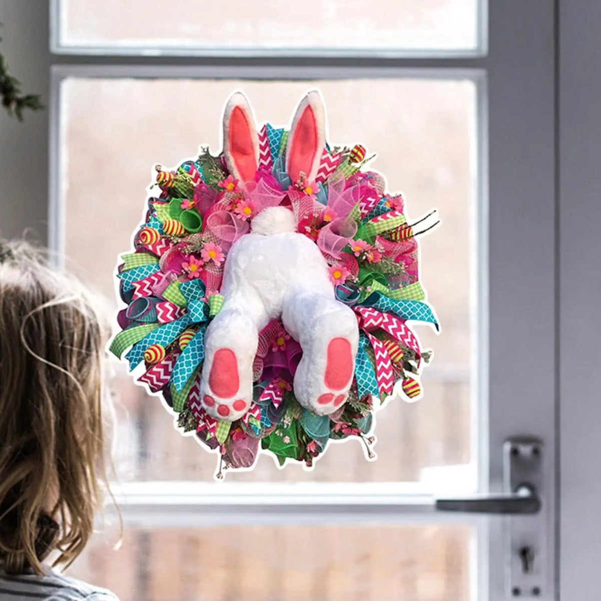 Easter Bunny Wreath Wall Decals & Garland Stickers | Home Decor
