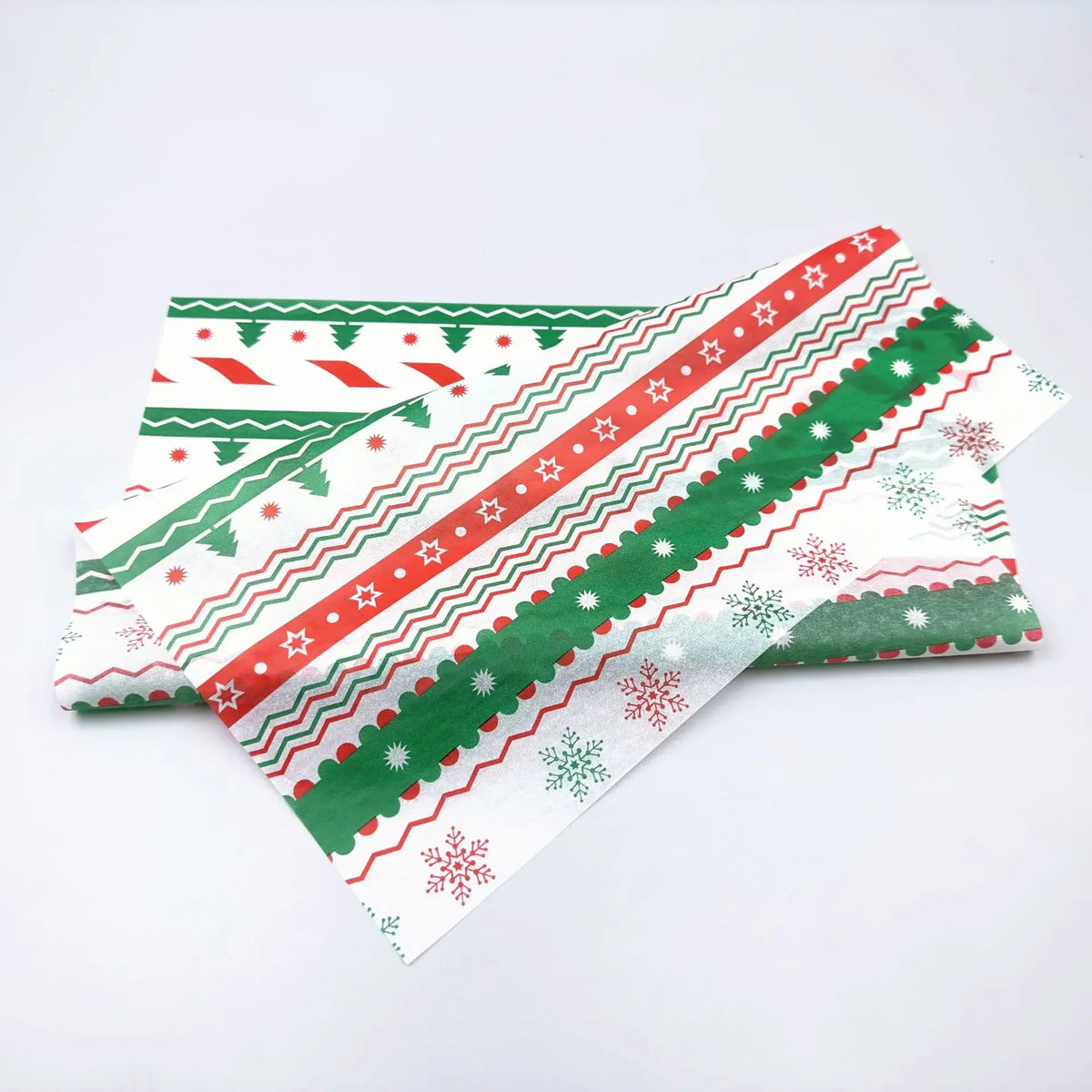 20-Sheet Christmas Tissue Paper – Santa, Elk & Tree Patterns