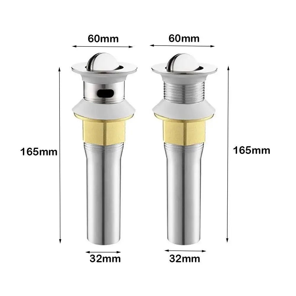 Brass Pop-Up Bathroom Sink Drain Stop & Strainer Plug