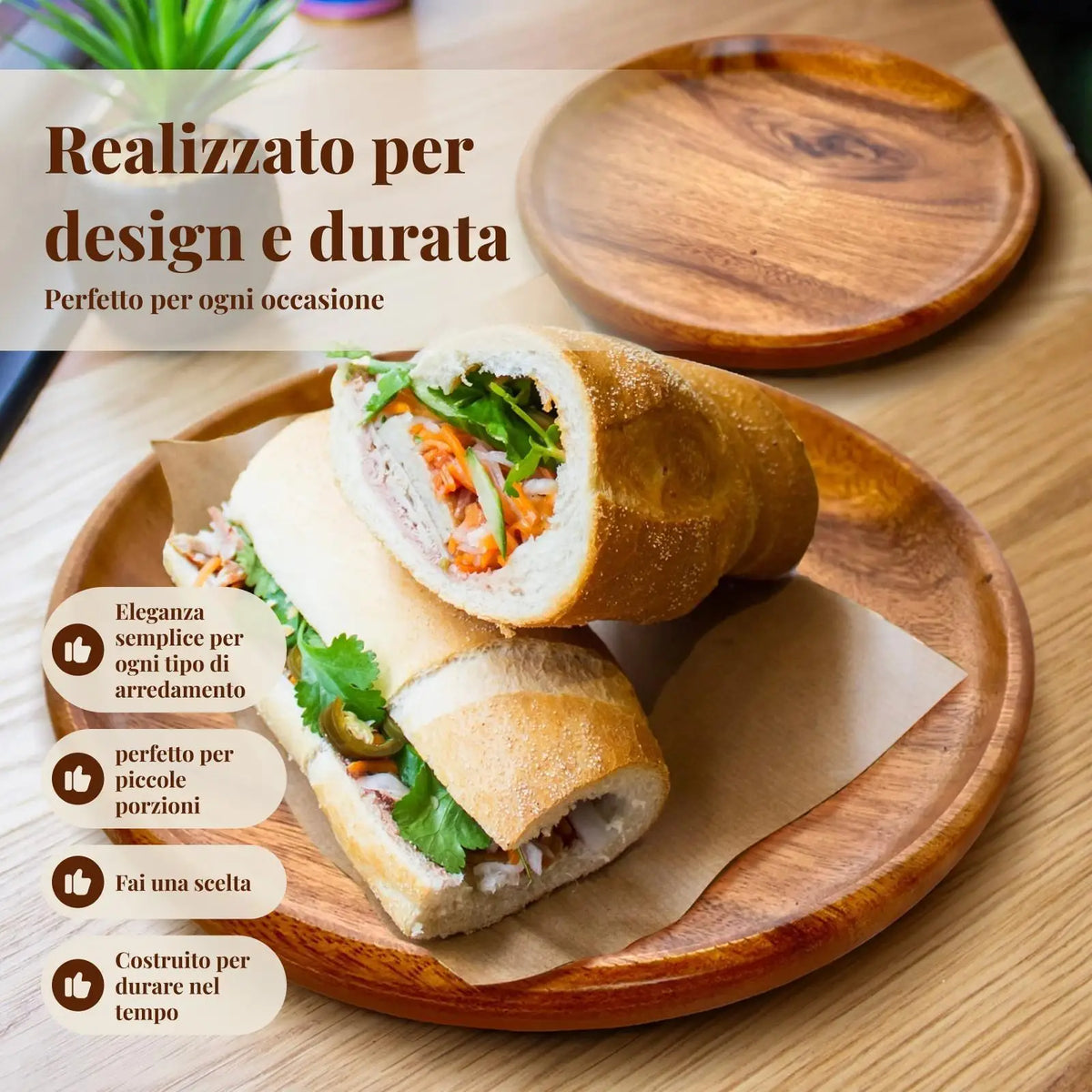 Kesoto Wooden Serving Tray | Coffee, Tea & Breakfast Platter