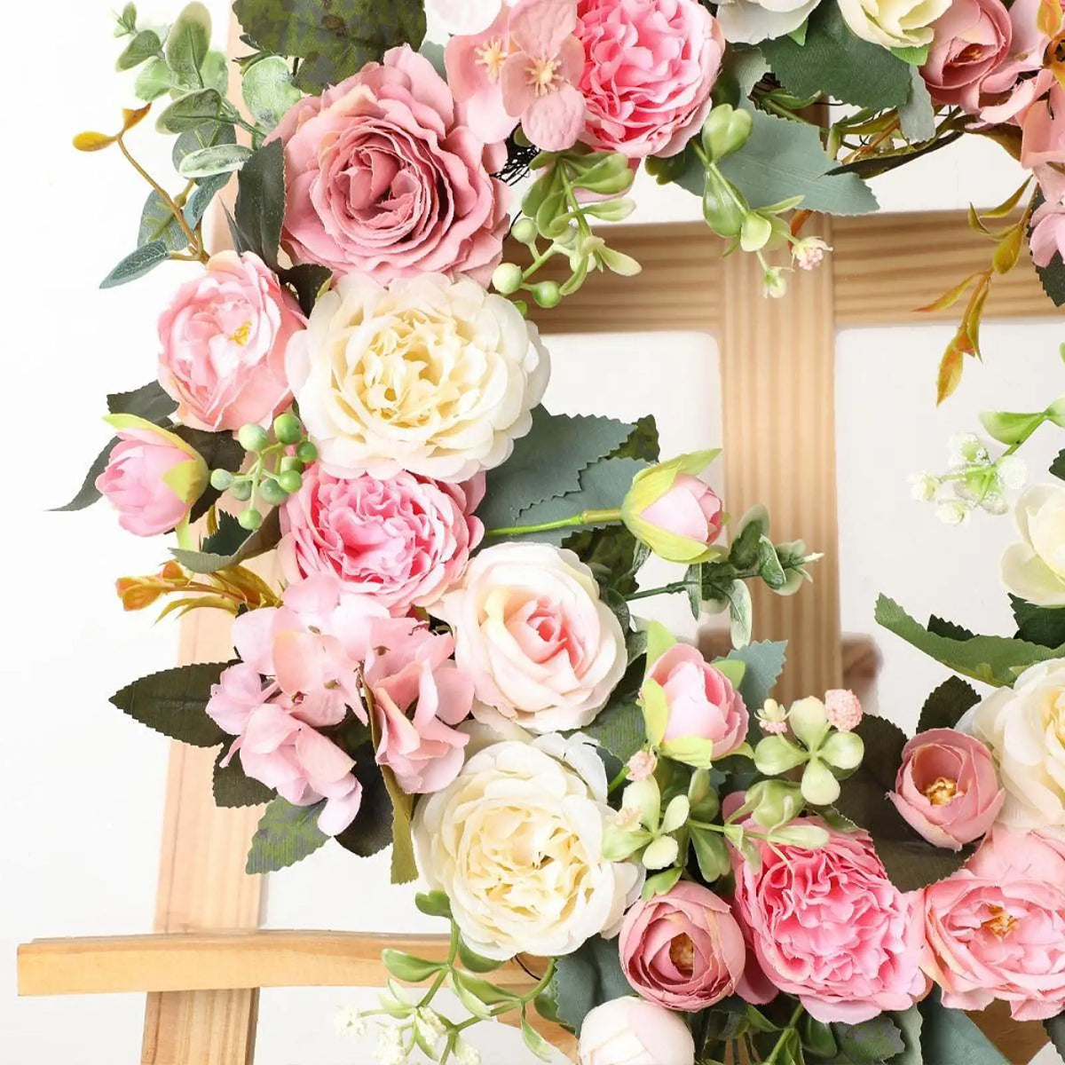 Spring Artificial Flower Wreath for Front Door | MagiDeal