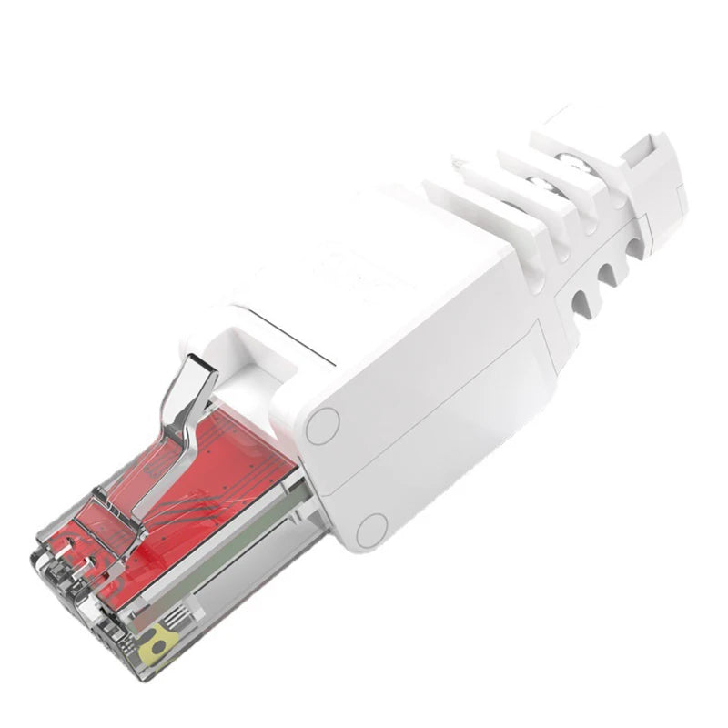 2-Pack RJ45 Toolless Cat5E Cat6 Connectors – Gold-Plated Reusable