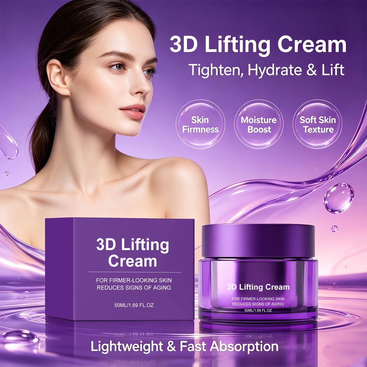 3D Lifting Face & Neck Firming Cream – Hydrating Moisturizer