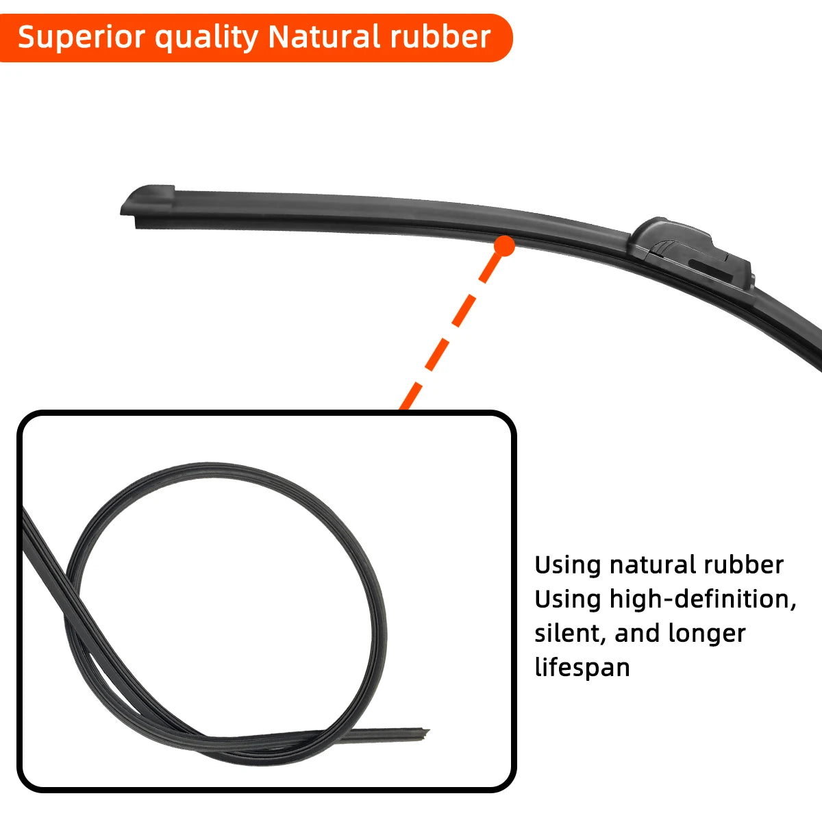 Universal Silicone Car Wiper Blade – J & U Hook 13"–28"