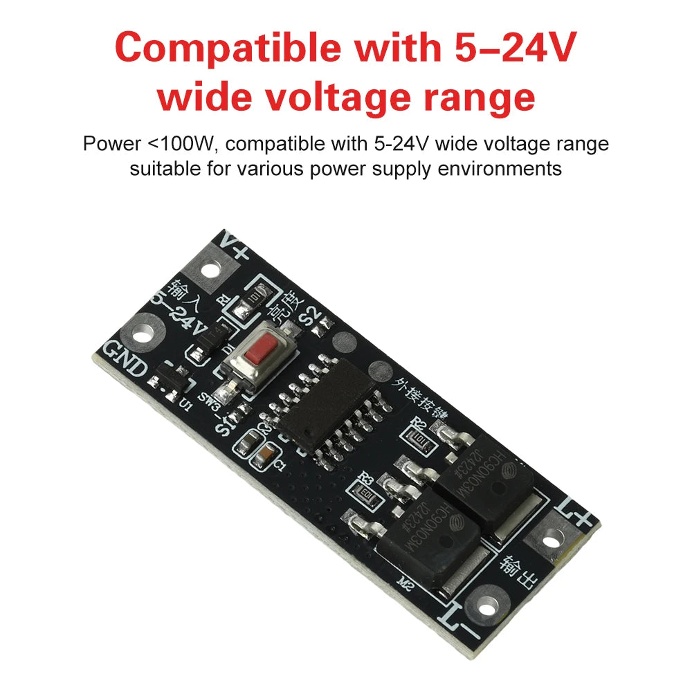 100W LED Dimmer Module – 8-Step Fade Control, 5–24V