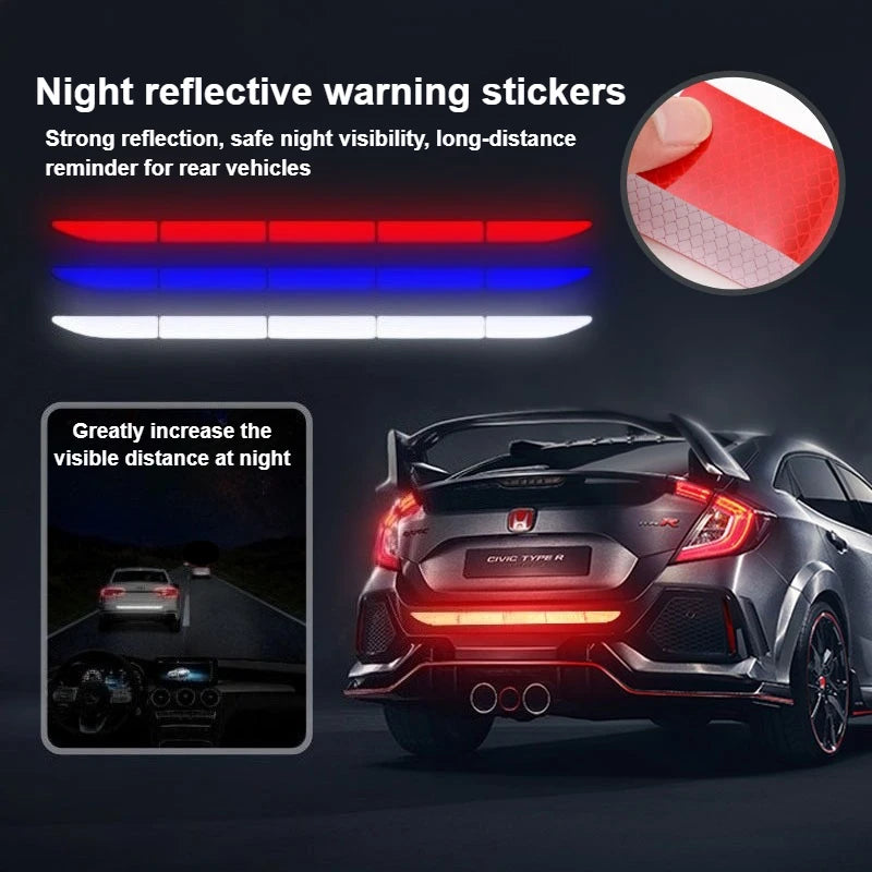 Night Reflective Car Rear Warning Strip | Anti-Collision Decal