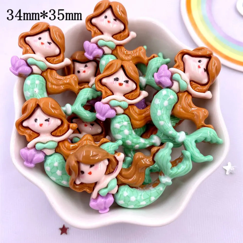 Kawaii Princess Resin Flatback Figurines 10PCS – DIY Craft Decor