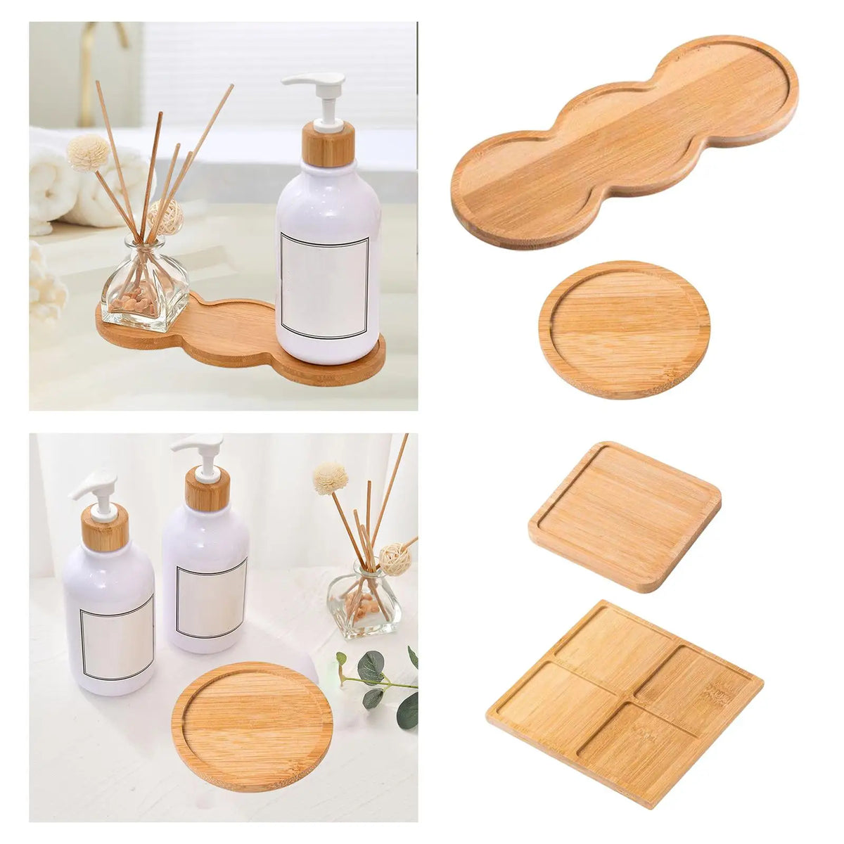 Kesoto Bamboo Serving Tray – Snack, Food & Appetizer Platter
