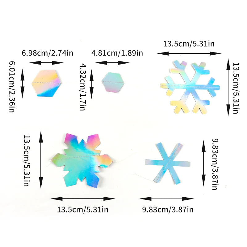 Rainbow Snowflake Christmas Banner 4M | DIY Party Decoration