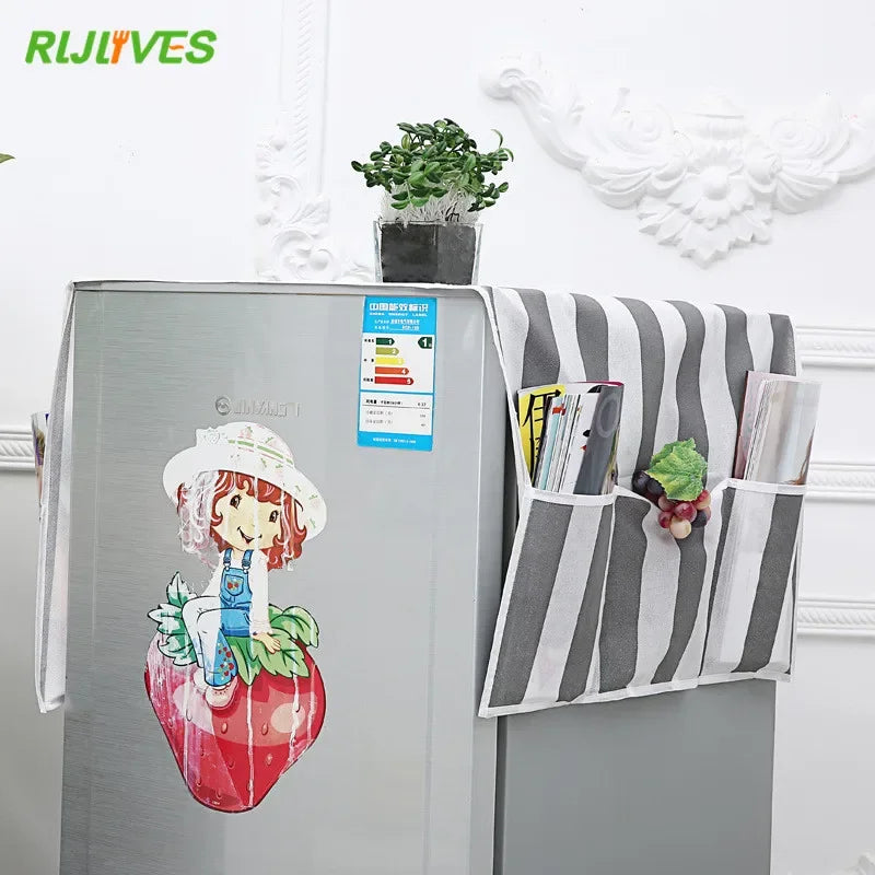 Refrigerator & Washing Machine Dust Cover with Pocket Storage