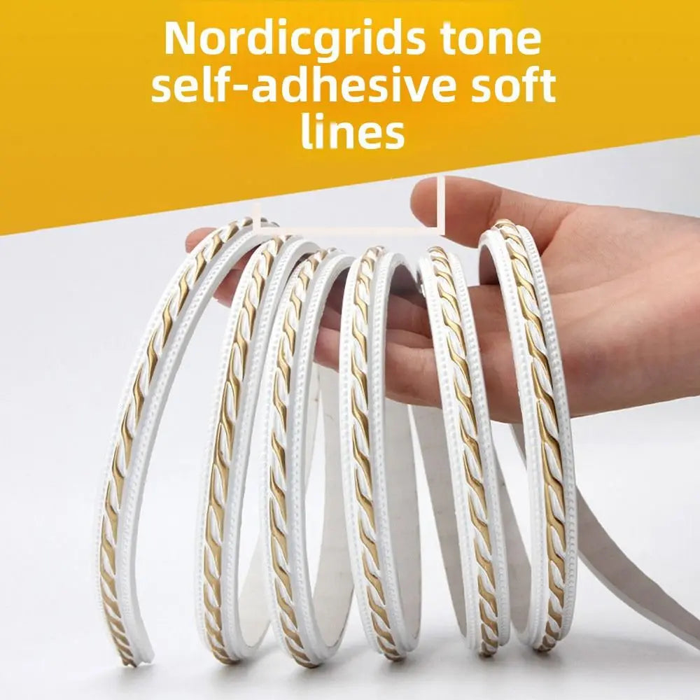 Self-Adhesive Faux Embossed Wall Border Trim Strip 1M PVC