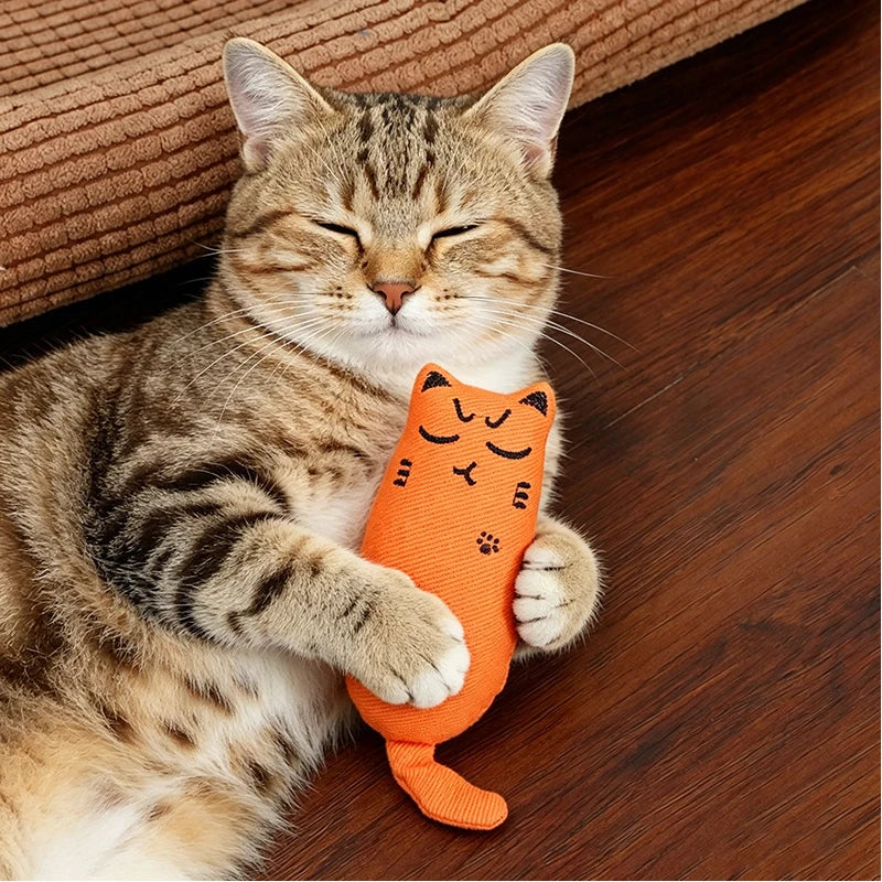 Soft Plush Catnip Thumb Pillow Toy – Interactive Cat Teether