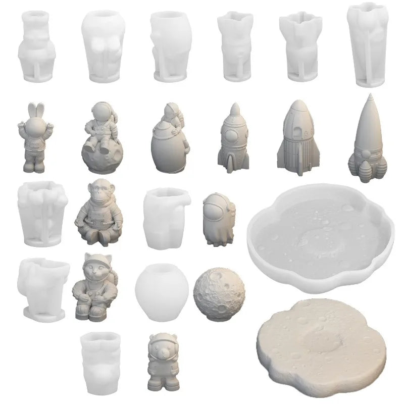3D Astronaut Silicone Mold – Candle, Resin & Plaster Casting