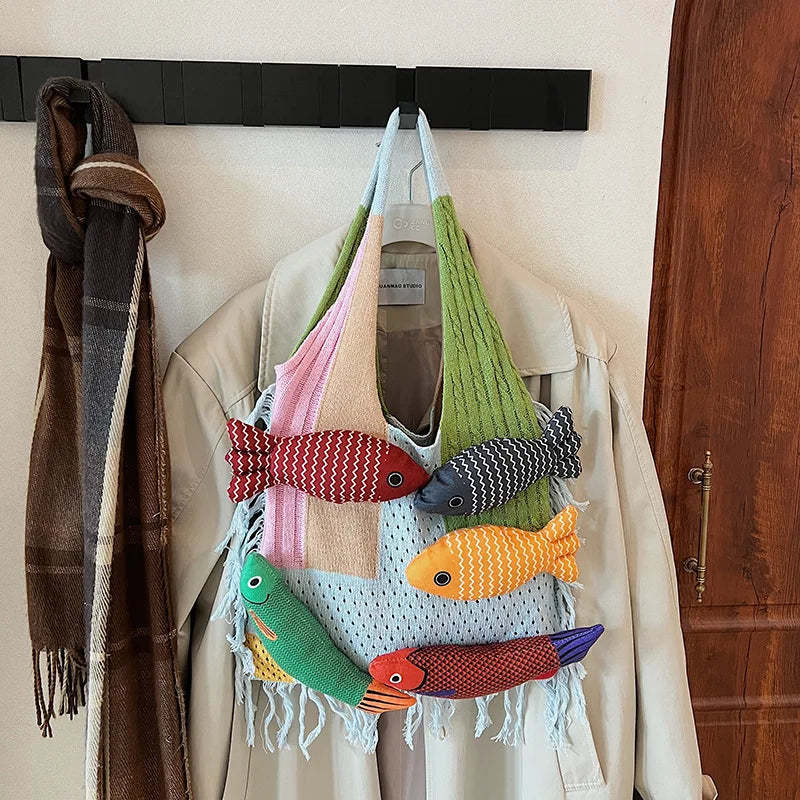 Women's Woven Tote Bag – Casual Chic Shoulder Bag