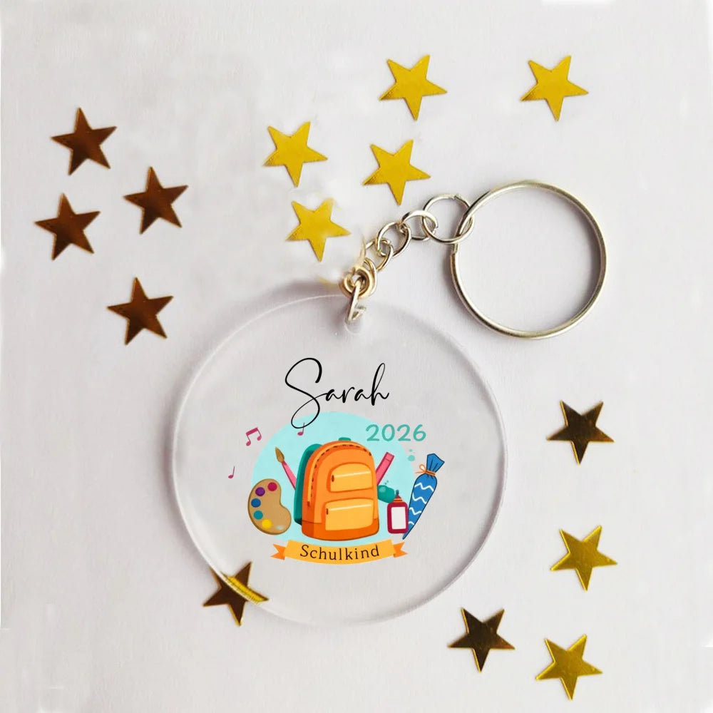 Personalized Schulkind 2026 Acrylic Keychain Bag Tag Custom Name