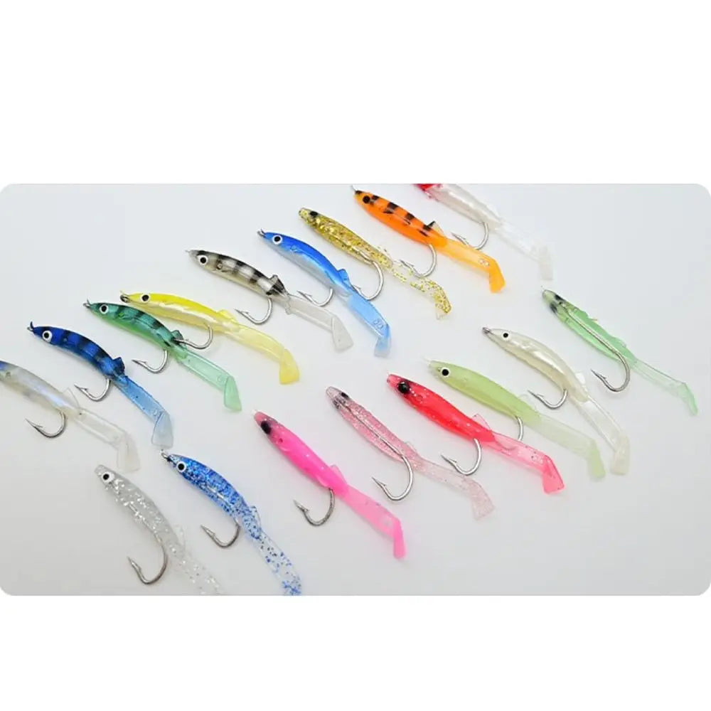 17-Piece Soft PVC Fishing Lures – Mixed Color Shad Bait Set