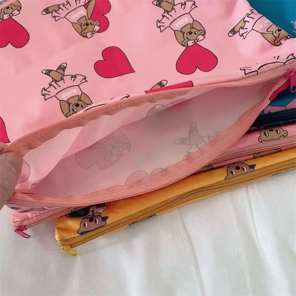Kawaii Bear Makeup Bag – Large Oxford Toiletry Pouch