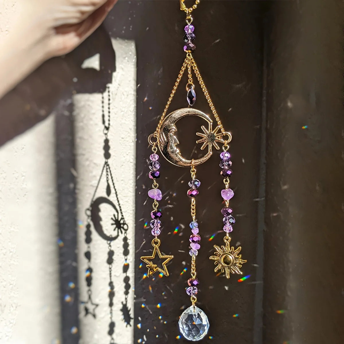 Crystal Moon Goddess Sun Catcher Pendant | Home Decor