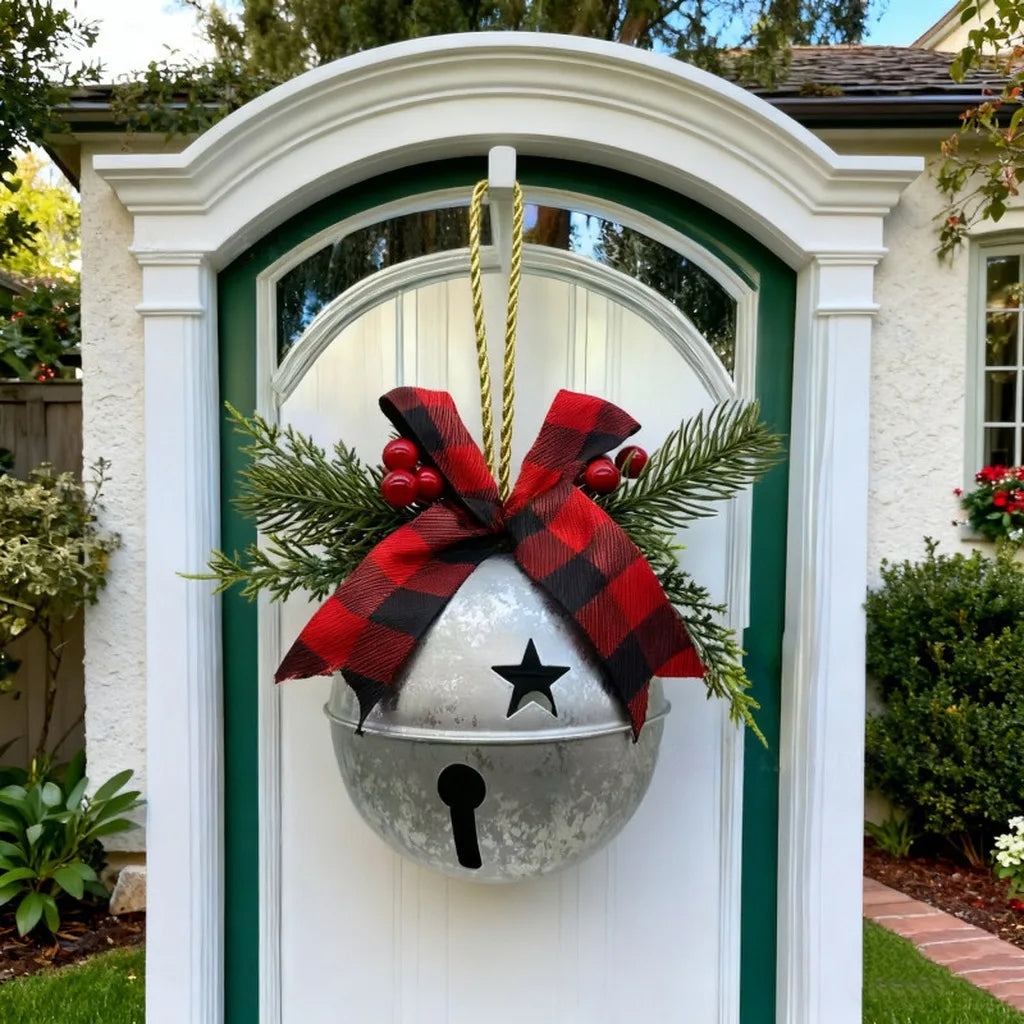 Vintage Metal Christmas Bell Ornament | Holiday Hanging Decor