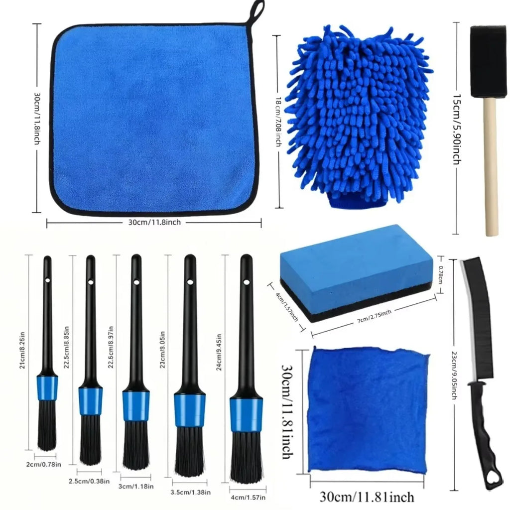 Car & Motorcycle Cleaning Tool Set – Brushes & Gloves Kit