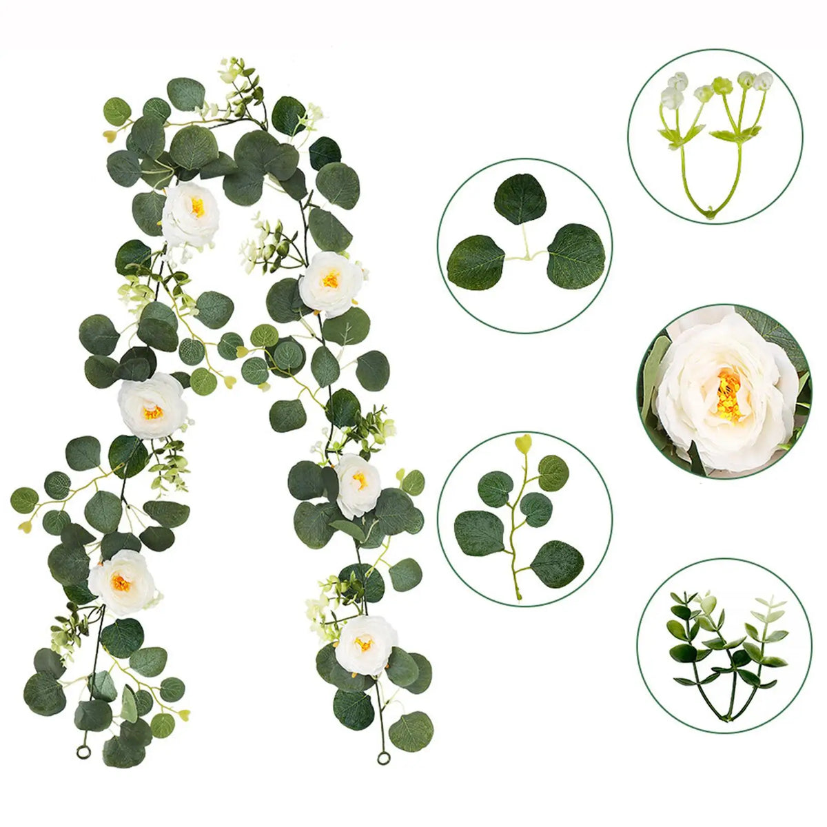 Artificial Eucalyptus Garland Silk Vine – Wedding & Home Decor