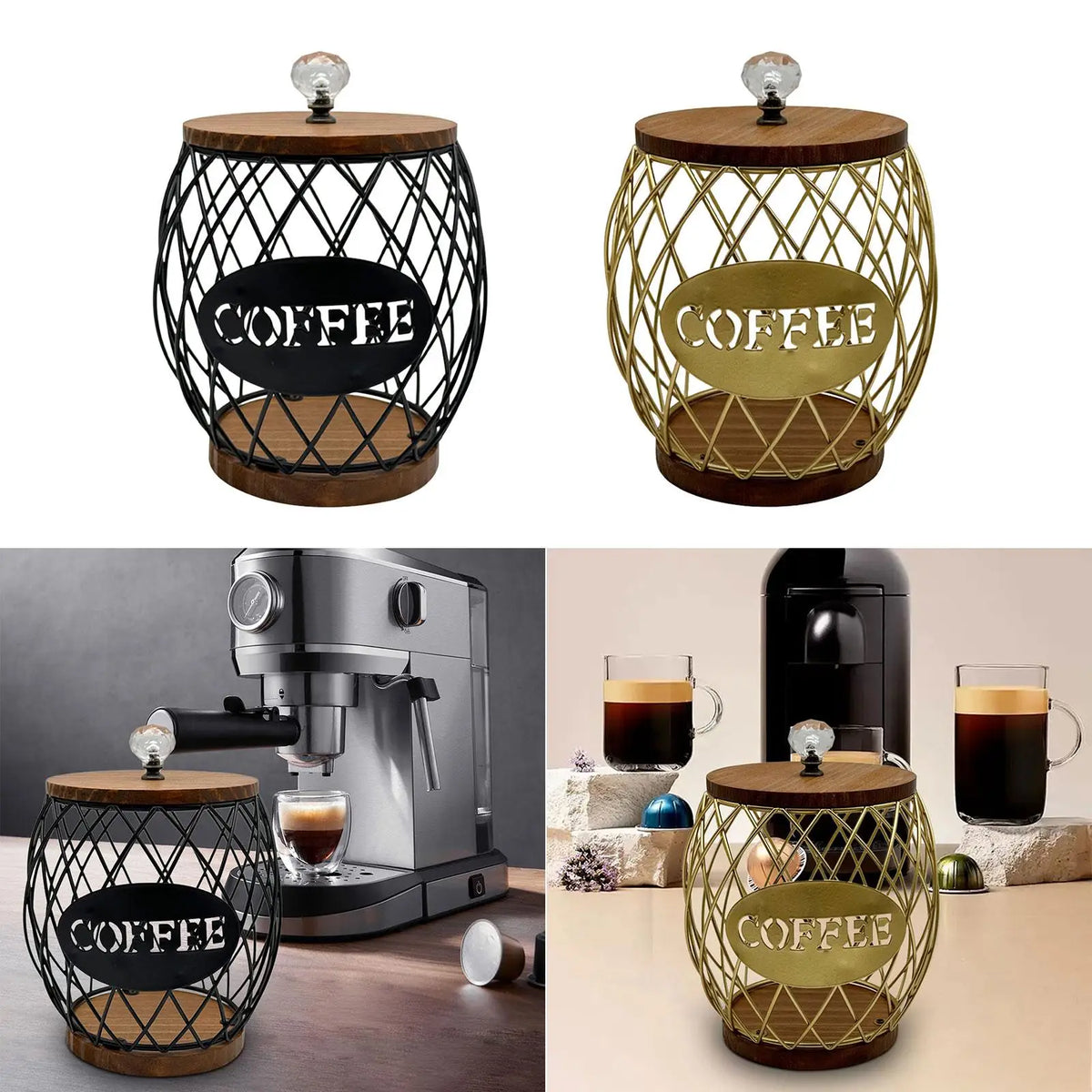 Kesoto Coffee Pod Holder Organizer – Large Capacity Basket