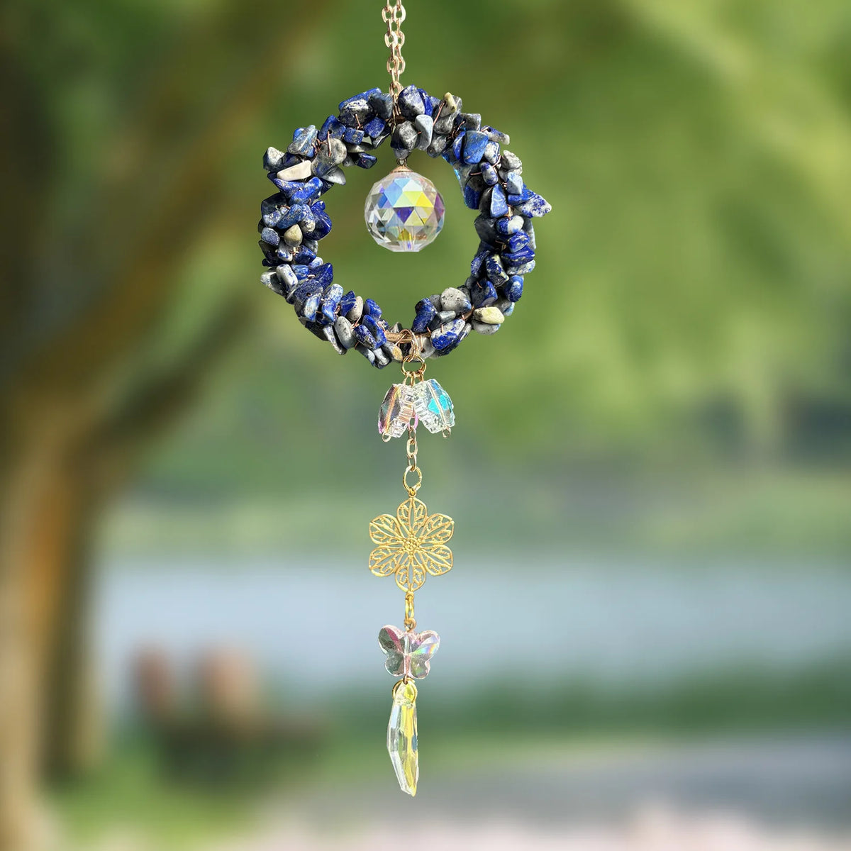 Natural Crystal Suncatcher Rainbow Prism Window & Car Ornament