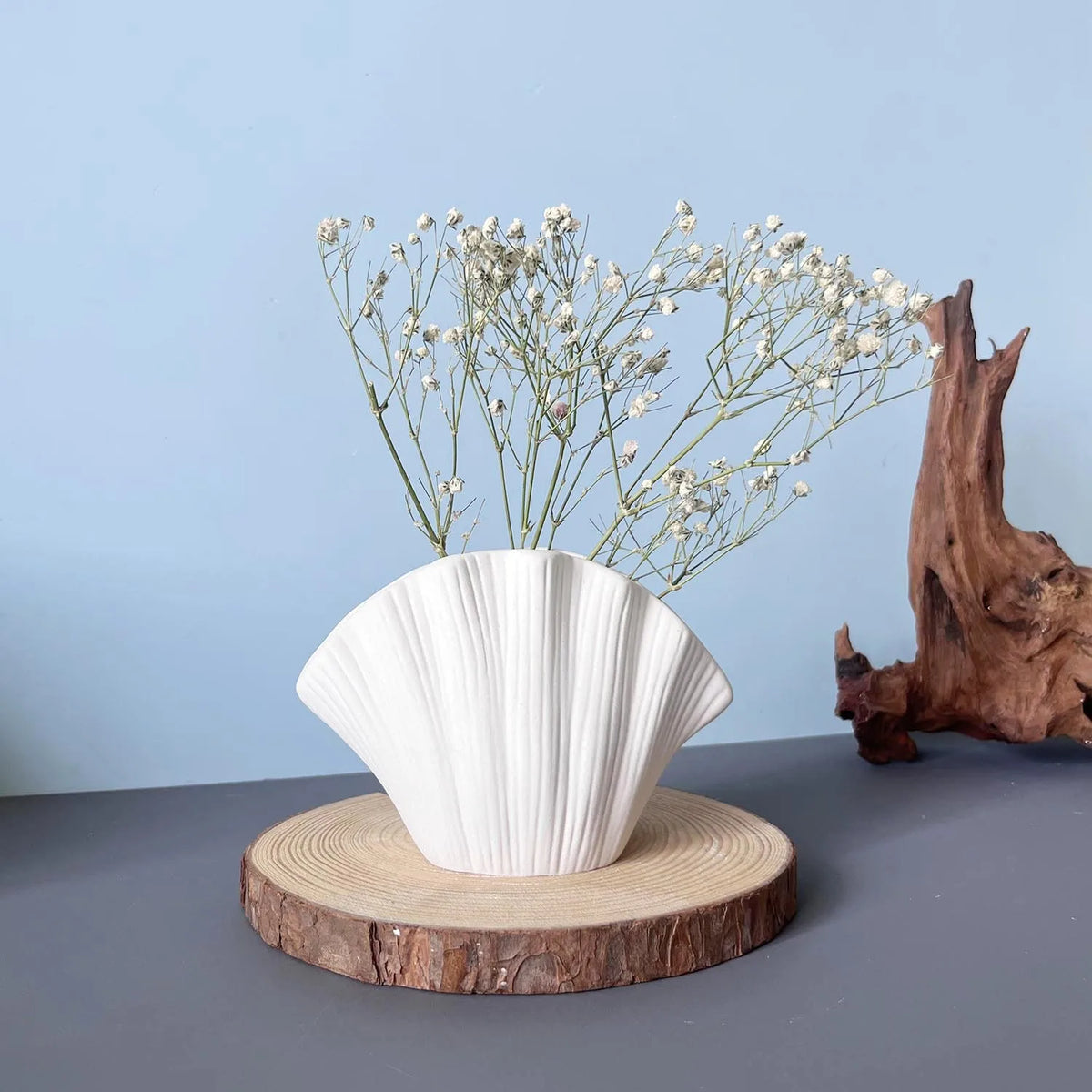 Shell Vase Silicone Mold – DIY Plaster Cement Flower Vase